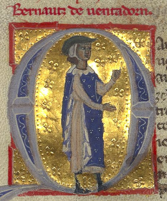 Troubadour médiéval dans un manuscrit